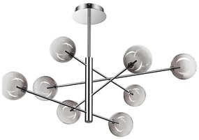 Ideal Lux - LED Csillár rúdon EQUINOXE 8xG4/2W/230V átm. 128 cm króm/füstös