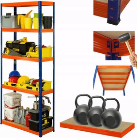 Tárolószekrény fém állvány Helios 213x90x35cm 5Px350kg Robusztus Lengyel