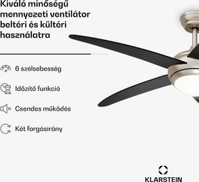 Klarstein Bolero mennyezeti ventilátor világítással | 132 cm | 35 W | Csendes működés | Fa