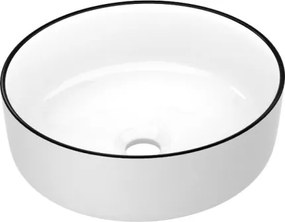Mosdókagyló Asztali kerek 41 Imprese Black Edge fehér Fekete Rant