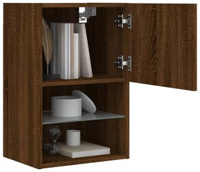 2 db barna tölgy színű TV-szekrény LED-ekkel 40,5 x 30 x 60 cm