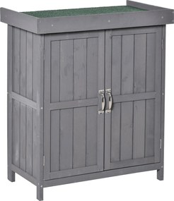 Outsunny Kerti Sátor Fenyő Fából, Időjárásálló Szerszámos Sátor 74x43x88cm, Szerszámos Sátor Két Ajtóval, 2 Rekesszel, Szerszámos Szekrény, Kerti Szer