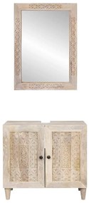 Fürdőszoba bútor szett tárolóval 2 pcs Fehér 62 x 33 x 58 cm