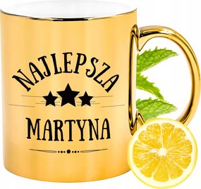 Prémium Arany Csillogó Bögre Martina Ajándék Nyomtatott Fotóval