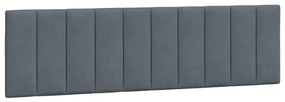 sötétszürke bársony fejtámla párna 180 cm