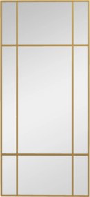 HOMCOM Fali Tükör 110 x 50 cm Dekoratív Tükör Fém Kerettel, Téglalap Tükör Hálószobába, Fürdőszobába Arany | Aosom