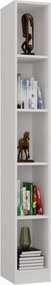R25 polcos szekrény, könyvtartó, 25x182x30 cm, fehér
