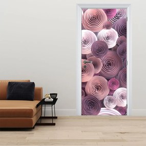 Fotótapéta ajtóra - Absztrakt rózsa virág motívum (95x205cm)