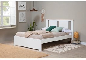 Fehér franciaágy ágyráccsal 140x190 cm Enara – Marckeric