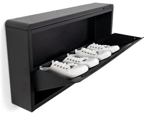 Fekete fém billenő ajtós függő cipőtartó Mario – Spinder Design