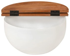 fehér újrahasznosított fa dohányzóasztal 50x27 cm