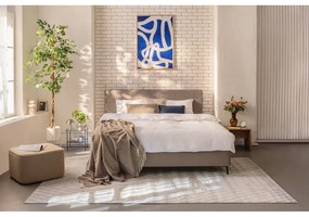 Kárpitozott franciaágy taupe színű matraccal/ráccsal 180x200 cm Noira Slim - Bonami Selection