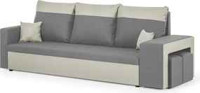 NEVADA Háromszemélyes kinyitható kanapé Világosszürke/krém