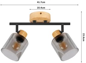Brilagi - HYGGE spotlámpa 2xE14/15W/230V kaucsukfa/füstszínű