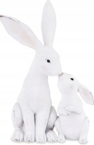 Nyuszi figura nyuszi kicsi és nagy nyuszi. Anya és gyermeke. Lakásdekoráció.