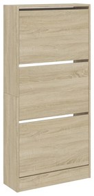 sonoma tölgy színű szerelt fa cipőszekrény 60 x 21 x 125,5 cm