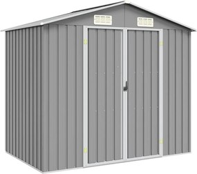 vidaXL szürke horganyzott acél kerti fészer 205 x 129 x 183 cm