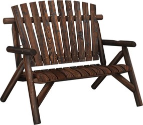 vidaXL 2 személyes tömör lucfenyő kerti pad 119 x 85 x 98 cm
