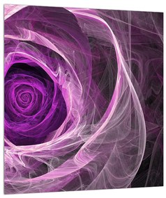 Modern kép lila rózsával (30x30 cm)