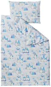 KARÁCSONYI MANÓ kék pamut ágyneműhuzat Ágyneműhuzat mérete: 70 x 90 cm | 140 x 200 cm