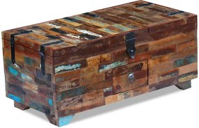 vidaXL ládika dohányzóasztal tömör újrahasznosított fa 80x40x35 cm