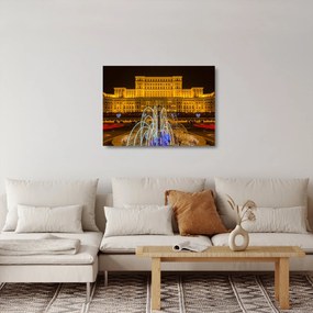Kép - A Parlament palotája, Bukarest, Románia (üvegen) (70x50 cm)