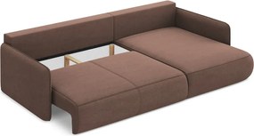 Rózsaszín kinyitható-tárolóhelyes sarokkanapé (jobb oldali) Nanea – Makamii