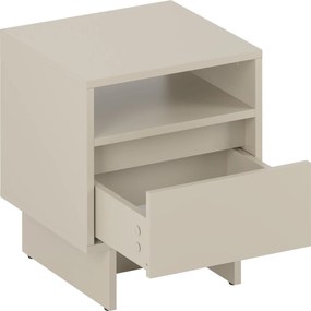 Zolia éjjeliszekrény 40 cm fiókkal, lábazattal - kasmír