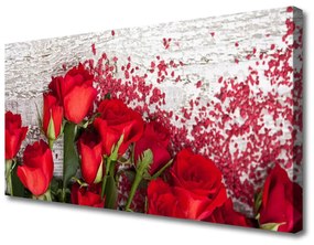 Vászonkép nyomtatás Rózsa virágok Plant 100x50 cm