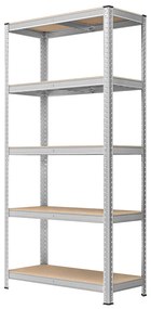 5-szintes acél polcrendszer, 2 db, ezüst