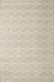 200x290 cm Modern Kétszintes Teno Szőnyeg Bézs Krémszínű Háromszögekkel