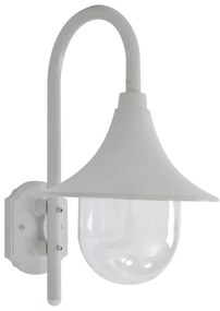 fehér alumínium kerti falilámpa, E27, 42 cm