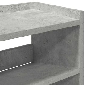 betonszürke szerelt fa cipőtartó 80x25x100 cm