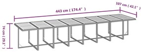21 részes szürke polyrattan kerti étkezőgarnitúra párnákkal