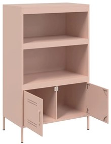 vidaXL rózsaszín acél magasszekrény 68 x 39 x 113 cm