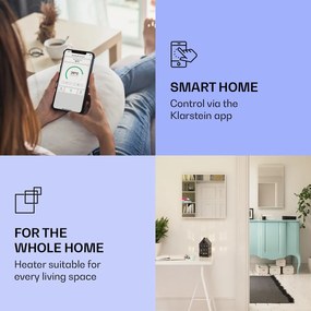 Klarstein La Palma 1000 smart, infravörös hősugárzó 2 az 1-ben, 120 x 60 cm, 1000 W, tükör elülső rész