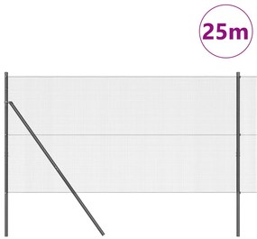 Hegesztett huzalos kerítés 13 oszloppal Szürke 1.2x25 m Acél