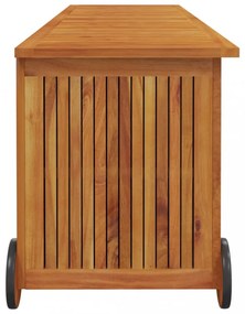 tömör akácfa kerti tárolóláda kerekekkel 150 x 50 x 58 cm