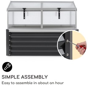 High Grow Advanced, magaságyás tetővel, 120 x 95 x 100 cm, 540 l, acél, antracit