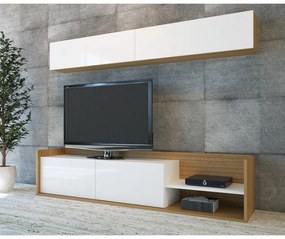 TV szekrény Kale - Teak, White