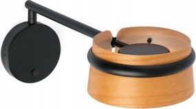 Faro Loop fali lámpa fekete, cseresznyefa, Led, fényerőszabályzós, forgókaros