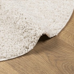 PAMPLONA krémszínű magas szálú bolyhos modern szőnyeg Ø 100 cm