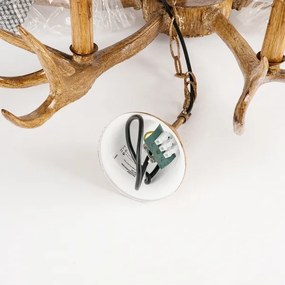 Brilagi - DEER láncra akasztható csillár, 6xE14/10W/230V, Ø 80 cm, agancs díszítéssel