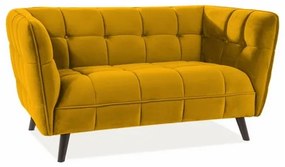 Castello Velvet kanapé, kétüléses, sárga / fekete
