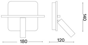 Ideal Lux - LED Fali spotlámpa PIANO LED/11,5W/230V USB fekete