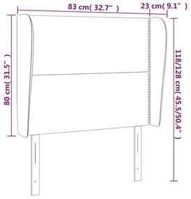 sötétkék bársony fejtámla szárnyakkal 83 x 23 x 118/128 cm