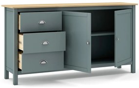 Szürkészöld borovi fenyő komód 150x80x40 cm Misti – Marckeric