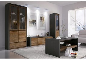 Falipolc, tölgy lefkas sötét/smooth szürke, MONTANA W1