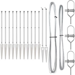 vidaXL Kerítésoszlop 13 pcs Ezüst Acél