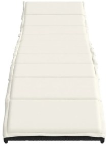 fekete polyrattan napozóágy párnával 55x199x50 cm